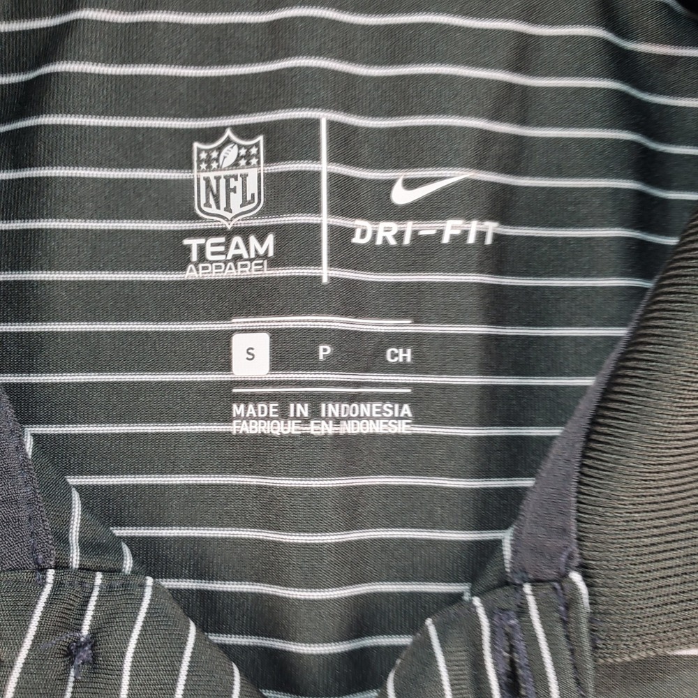 NFL New York Jets Nike Dri-FIT Polo Shirt Striped Mens Small Football - Picture 3 of 7